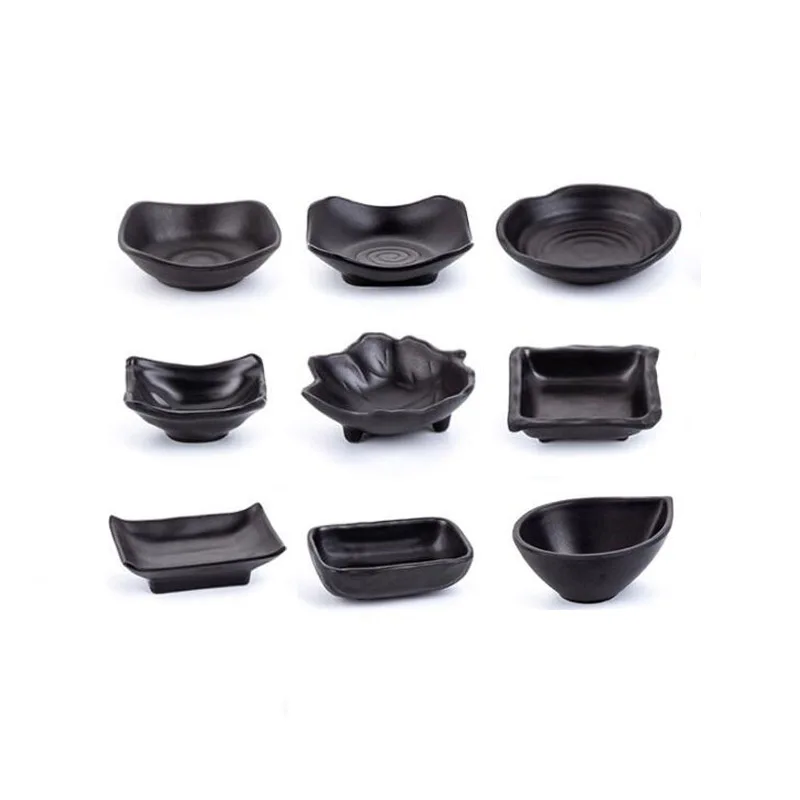 

20pcs Melamine Sauce Dish Black Seasoning Plate Sushi Soy Dipping Bowl Appetizer Serving Dishes for Kitchen Home Dining Room