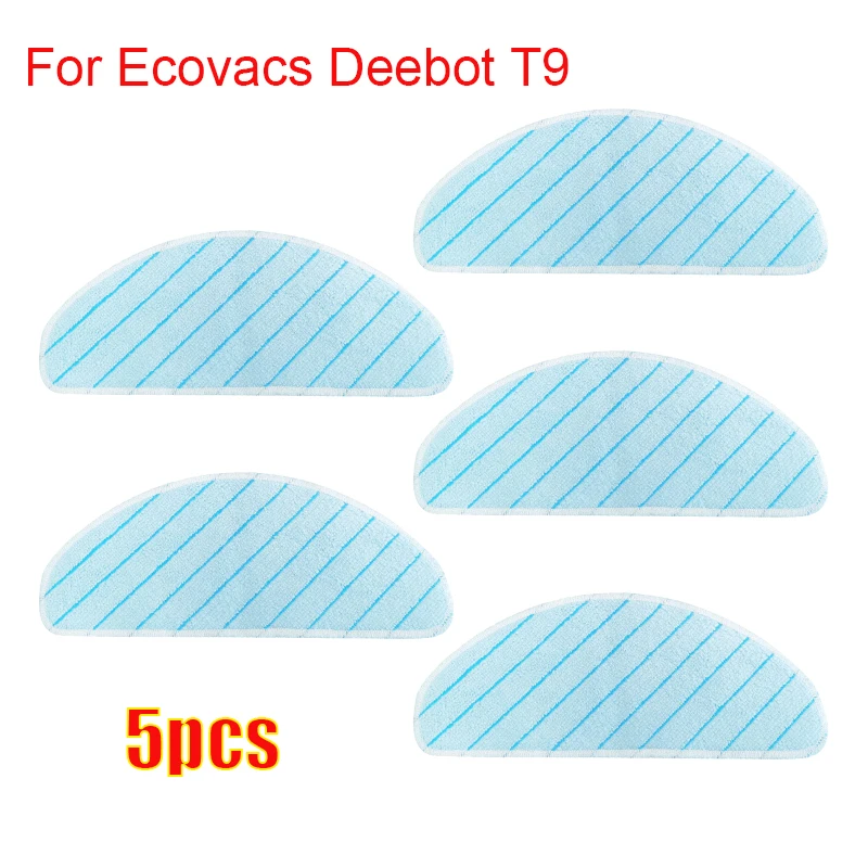 Almohadilla de fregona lavable para Ecovacs Deebot Ozmo T9 AIVI T9 PRO T9 MAX T9 POWER, piezas de repuesto para Robot aspirador, 5 piezas