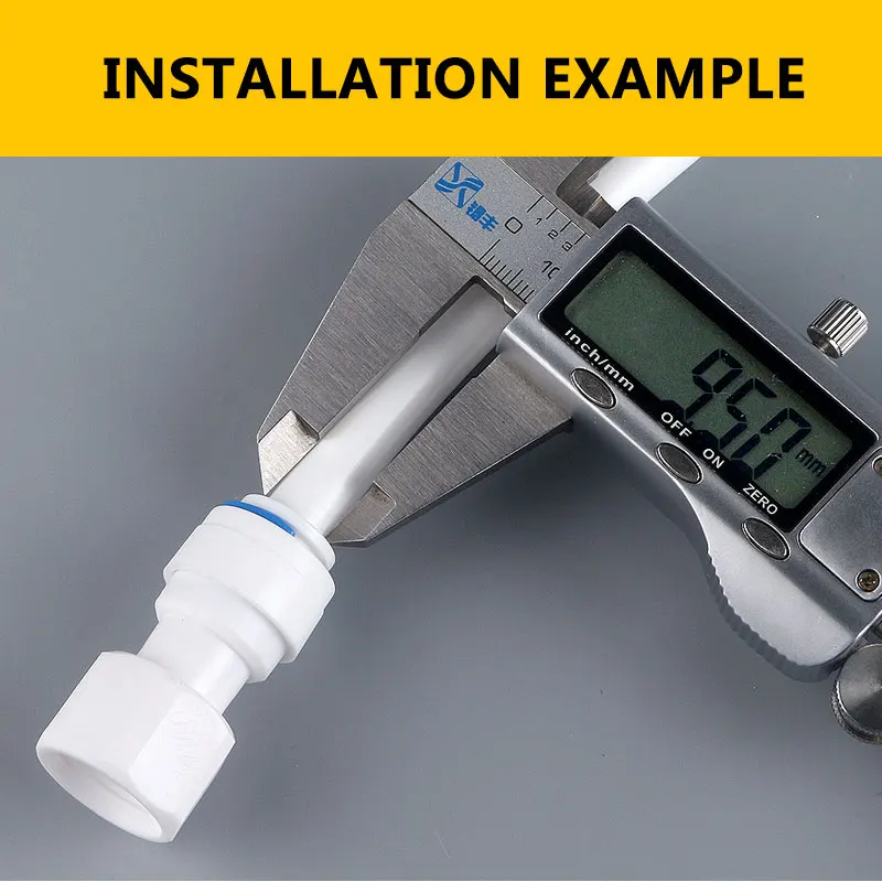 Tubo purificador de agua RO, rosca interna de 3/8 "a 3/8", diámetro de junta de 2566, tubo de plástico recto de 16MM, montaje de conector rápido