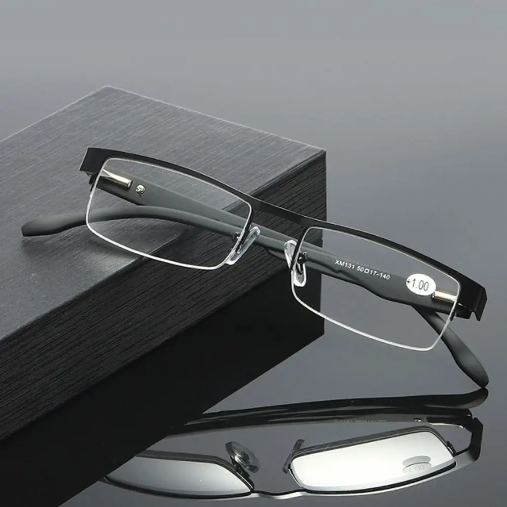 2021 New Stainless Steel Men Business Reading Glasses for Reader Mens Presbyopic optical Glasses +1.0 1.5 2.0 2.5 3 3.5 4.0