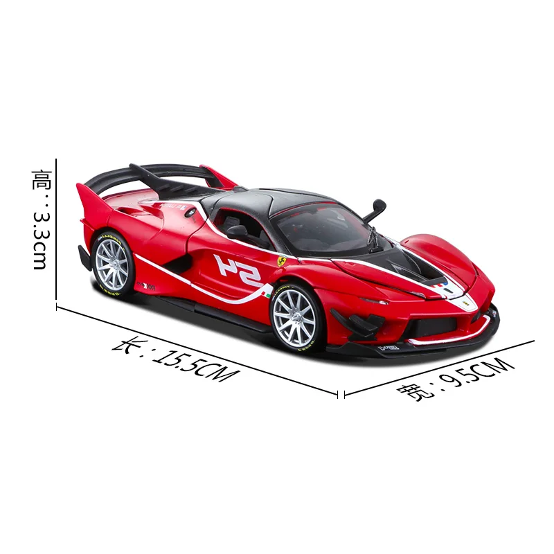 Bburago 1:32 Scale Pull Back Cars Ferrari fxxk sports car sound and light Alloy Luxury Vehicle Diecast Toy Collection Gift