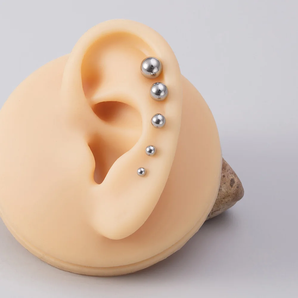 5 Stücke 2,5/3/4/5/6mm Kugeln Knorpel Helix Ohr Piercings Tragus Kugel Ohrstecker Chirurgenstahl Barbell Ohrring Mode Körperschmuck 16G – Detail 1