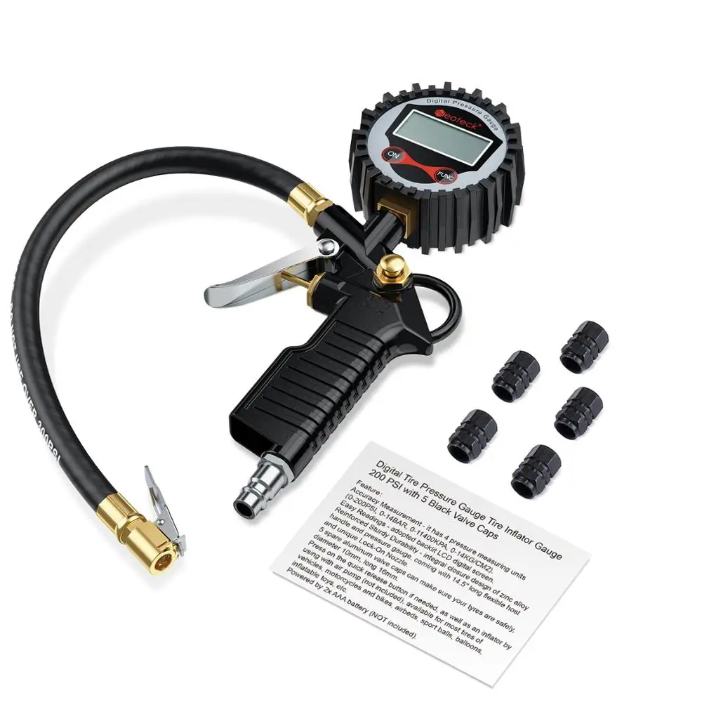 Imagem -06 - Neoteck-digital Carro Pneu Inflator Medidor de Pressão do ar Display Lcd Led Backlight Veículo Tester Inflação Monitoramento Manometro ue