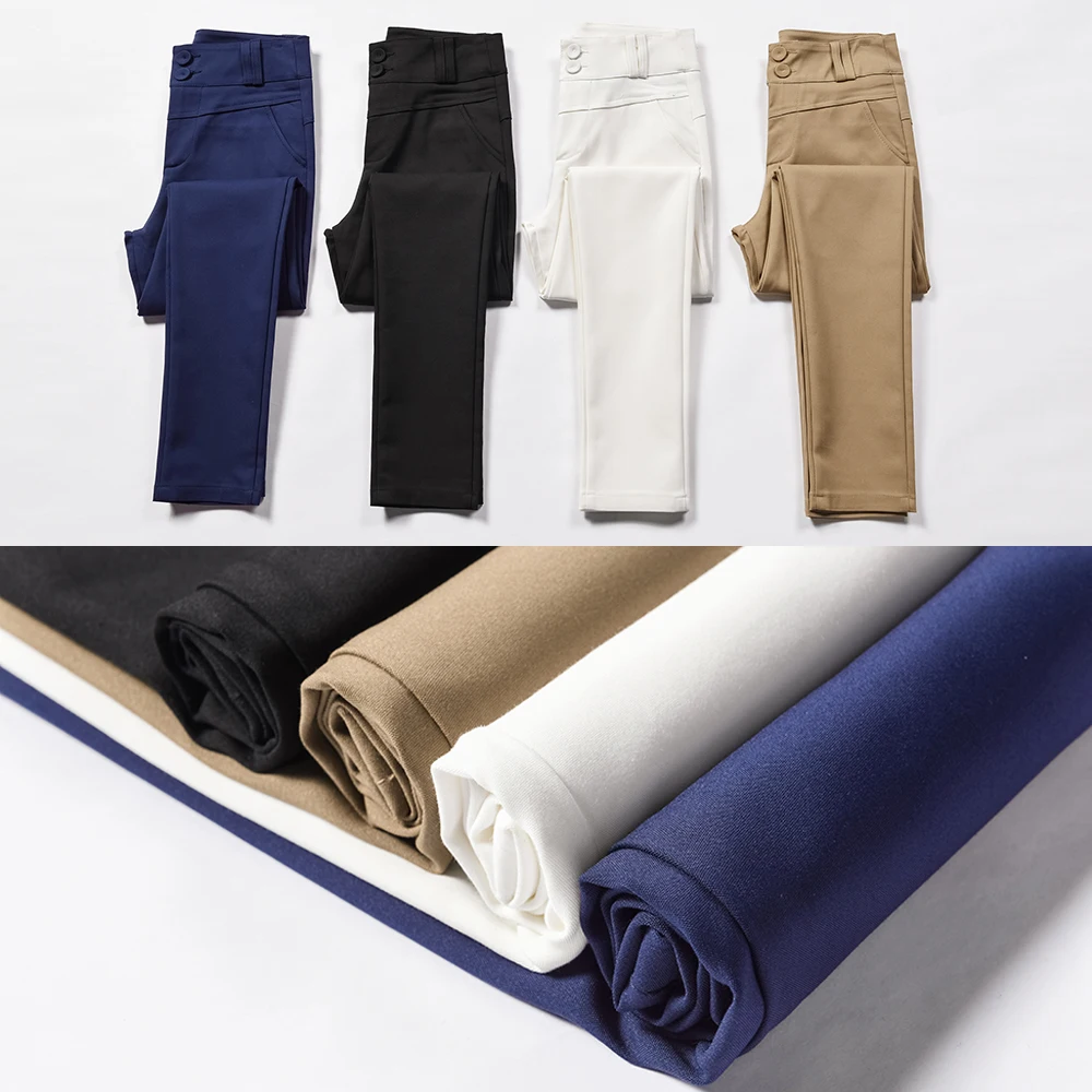 Office Lady Pencil Pants 2020 Spring Autumn High Waist Women Pants Work Wear Female Trousers Casual Slim Bodycon Pants Elastic