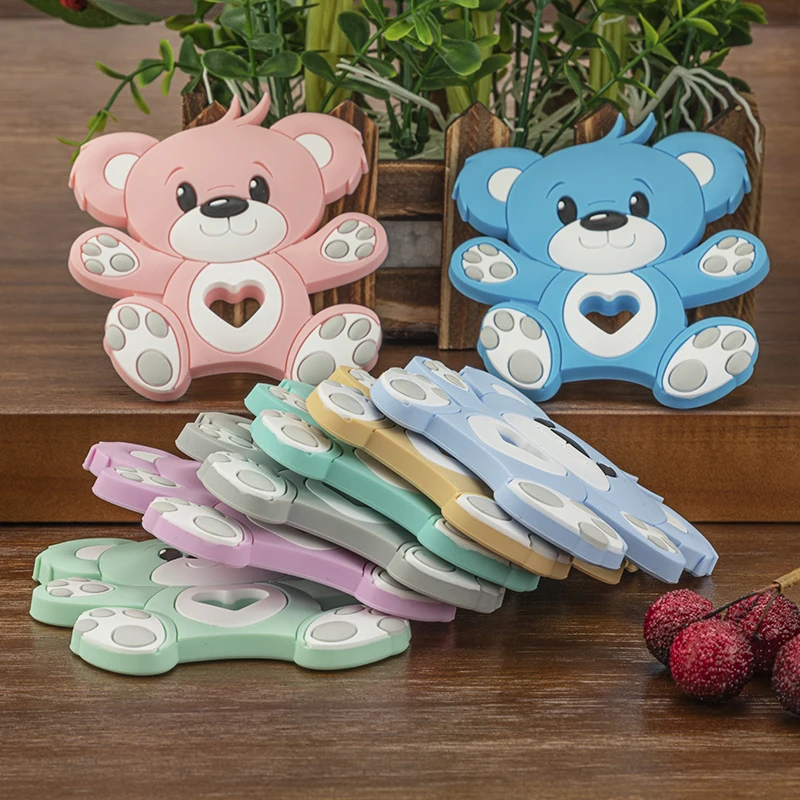 Silicone Teether Rodent Cartoon Animals 1Pc Food Grade Silicone Pandents DIY Teething Toys For Teeth Tiny Rod Baby Teethers Gift