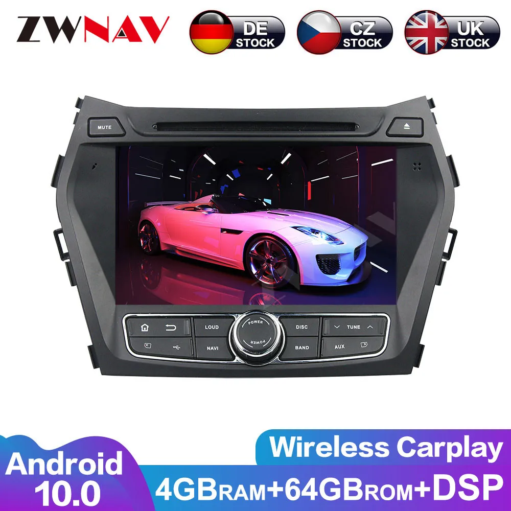 Android 10 IPS Screen PX6 DSP For Hyundai IX45 Santa fe 2013-2017 Car DVD GPS Multimedia Player Headunit Radio Navi Audio Stereo