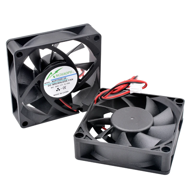 ACP7020 7 cm 70mm ventilator 70x70x20mm DC12V 24 V 2pin koelventilator voor chassis CPU voeding