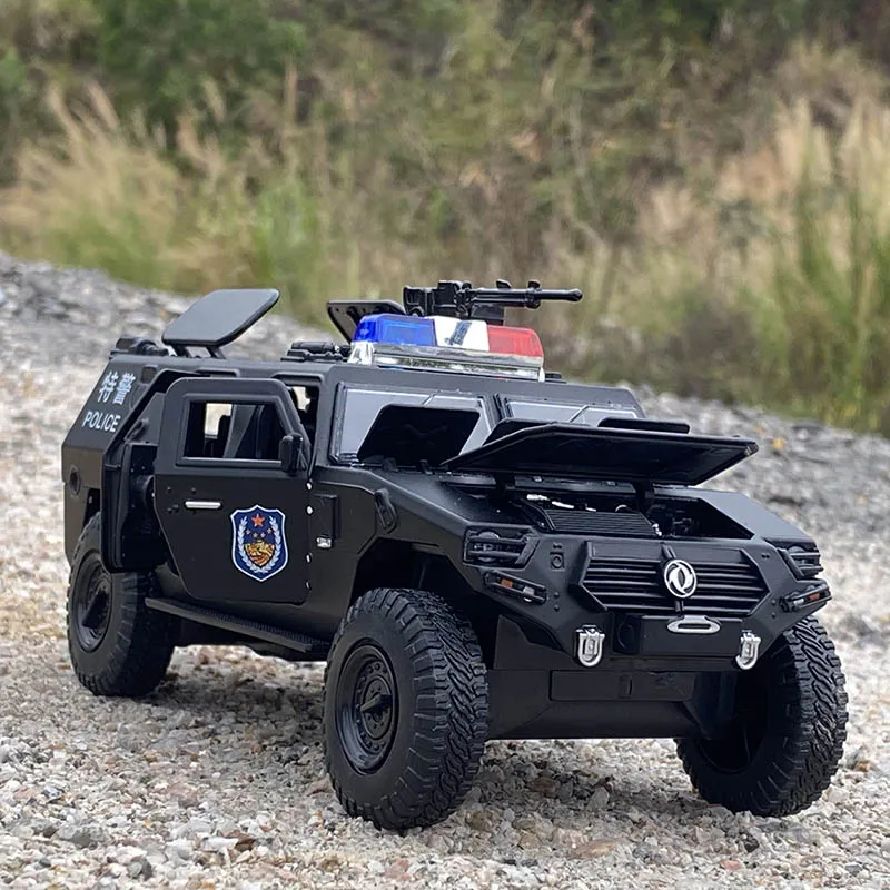 

1:24 Alloy Refit Armored Car Model Diecast Toy Off-road Vehicle Tank Model Metal Police Explosion Proof Car Model Childrens Gift