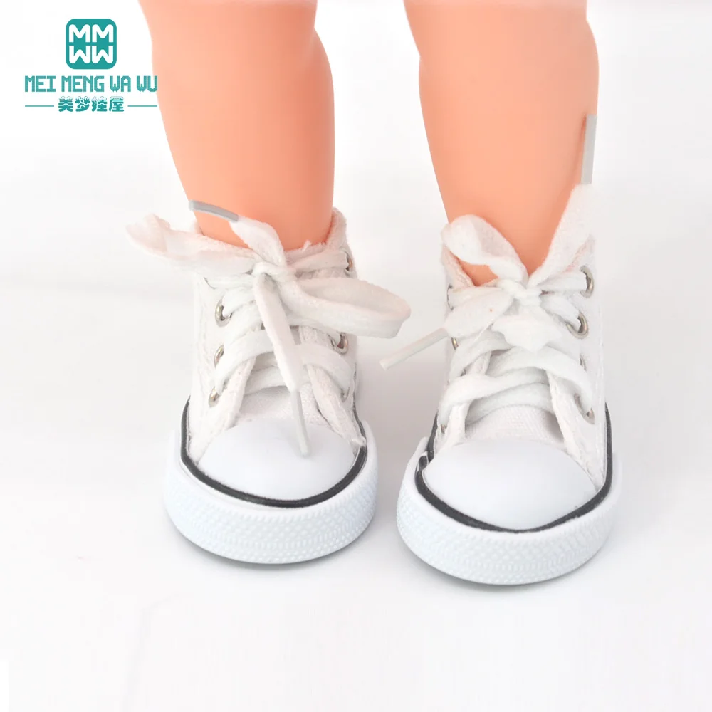 7.5cm Stickers Canvas Sneakers Shoes for Doll 1/4 BJD &16 Inch Toy Doll Accessories for Dolls