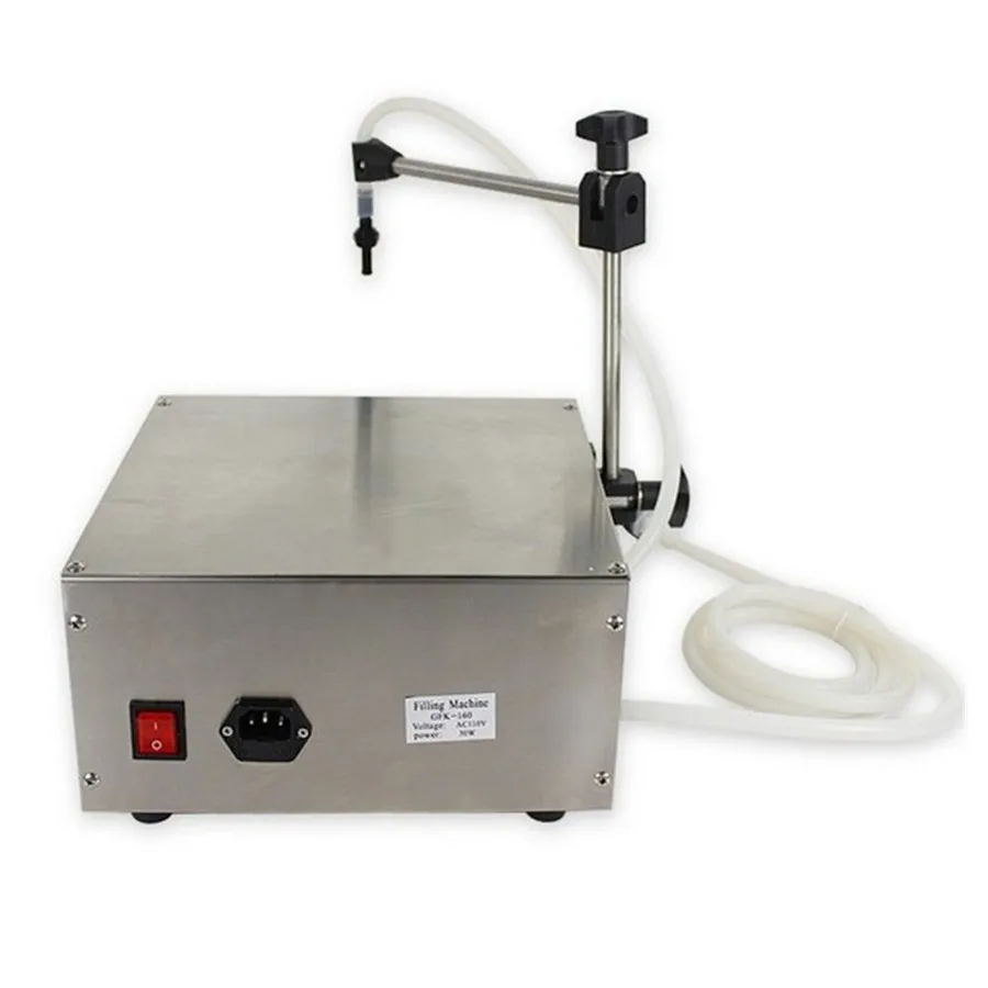 GFK-160 آلة تعبئة الزجاجات السائلة شبه الأوتوماتيكية 2-3500 مل التحكم الرقمي شرب عصير E-السائل العطور دواسة الزيت حشو
