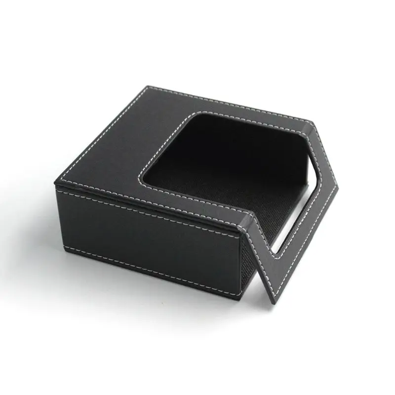 PU Leather Square Cocktail Napkin Holder Paper Serviette Dispenser Tissue Box Bar Caddy for Dining Table Hotel Office Home Decor