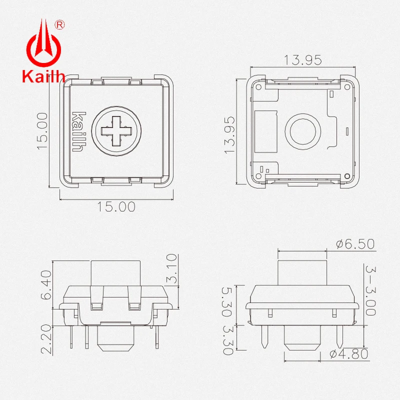 Kailh Chocolate V2 interruptor de Teclado mecánico de bajo perfil, rojo/marrón/azul para teclado mecánico retroiluminado