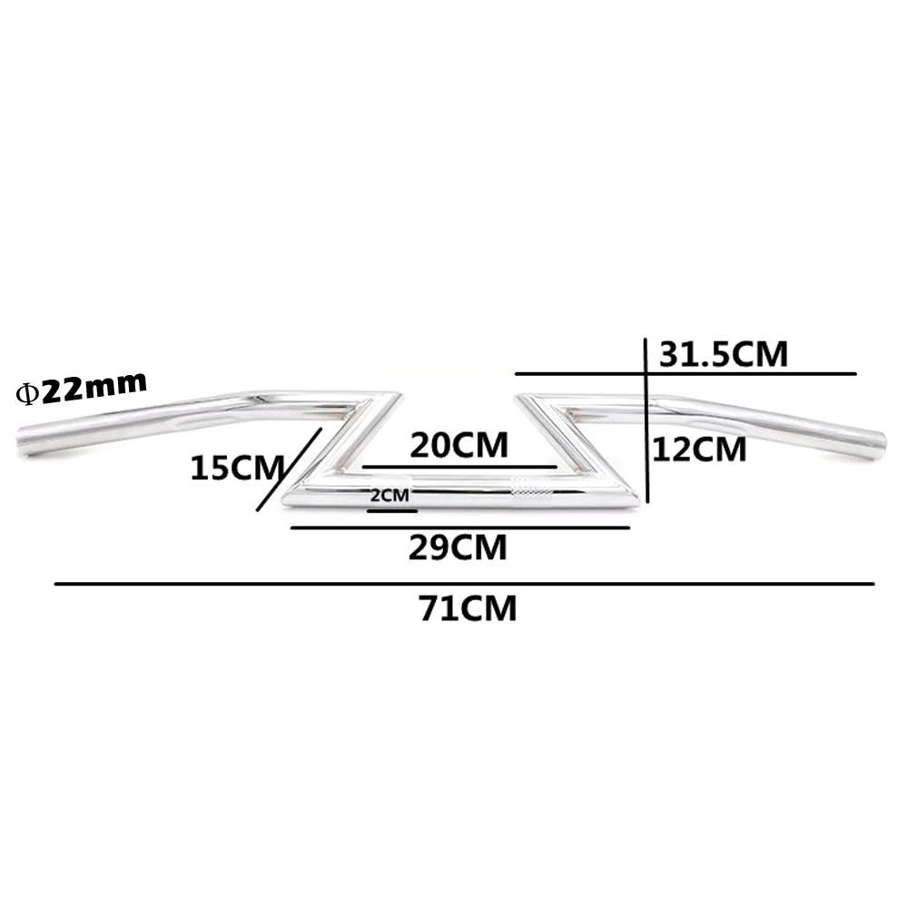 Retro Motorbike Handlebars 22mm Z-Bars Motorcycle Steering Wheel for Cafe Racer Royal Enfield Dyna Softail Chopper Bobber