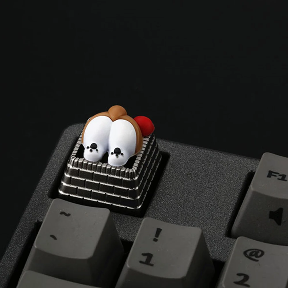 Key cap mechanical keyboards keycap personality design, 3D relief Kawaii Corgi Cute Ass Modeling keycap silicone keycaps MX axis