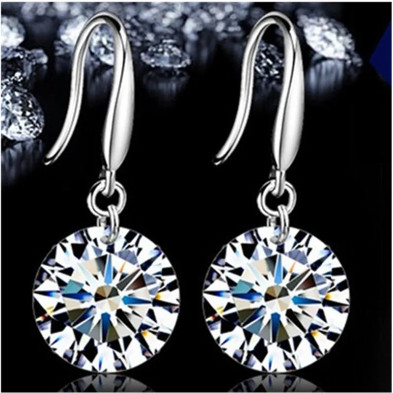 2021Hot Selling Lady Elegant Fashion Noble Zircon Crystal Dangle Drop Earrings For Women Jewelry Dainty Boucle Mujer Brincos