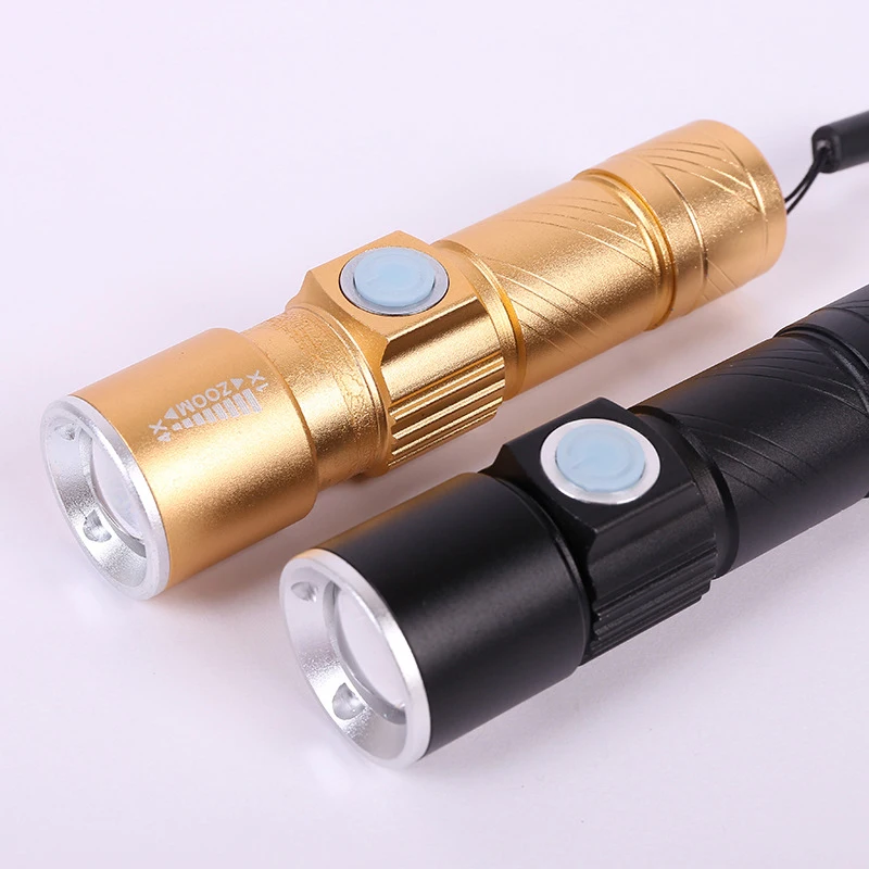 Portable USB Powerful LED Mini Flashlight Rechargeable Torch Flash Light Bike Pocket Zoomable Lamp Builtin Battery Q5