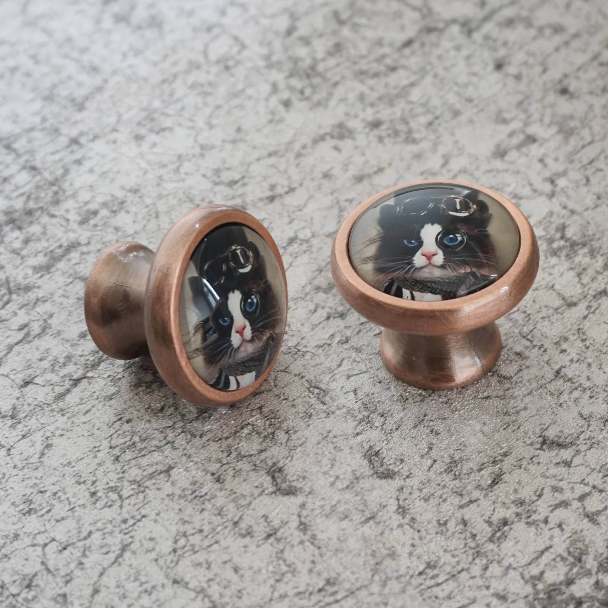 Cat - Drawer Knobs Door Pull Handles Kitchen Cabinet Pull Wardrobe Closet Knobs Furniture Knobs Antique Brass Bronze Silver
