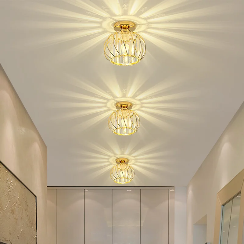 LED Ceiling Light Nordic Style Personalized Creative Entrance Light Crystal Aisle Lights Corridor  Lights Balcony Ceiling  Lamps