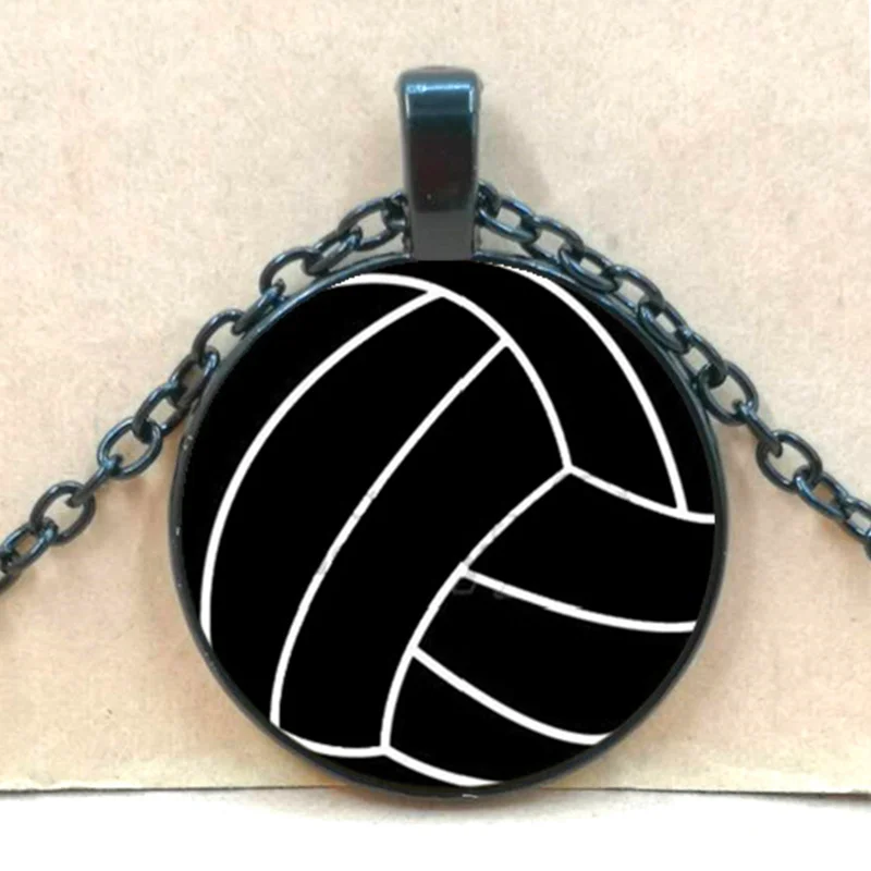 New volleyball football basketball tennis necklace glass bullet buckle pendant necklace female men\'s gift