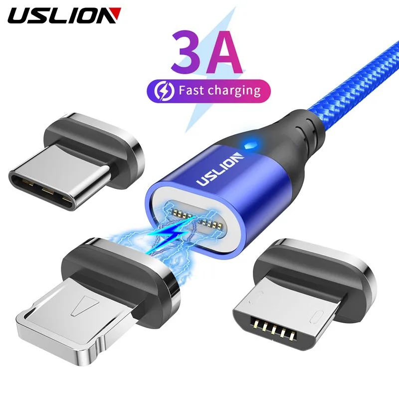 USLION 마이크로 USB C 타입 고속 충전 마그네틱 케이블, 아이폰 11, 삼성 충전기, 자석 고속 케이블, USB C 데이터 코드 어댑터, 3A Best5 USLION 마이크로 USB C 타입 고속 충전 마그네틱 케이블, 아이폰 11, 삼성 충전기, 자석 고속 케이블, USB C 데이터 코드 어댑터, 3A Best5