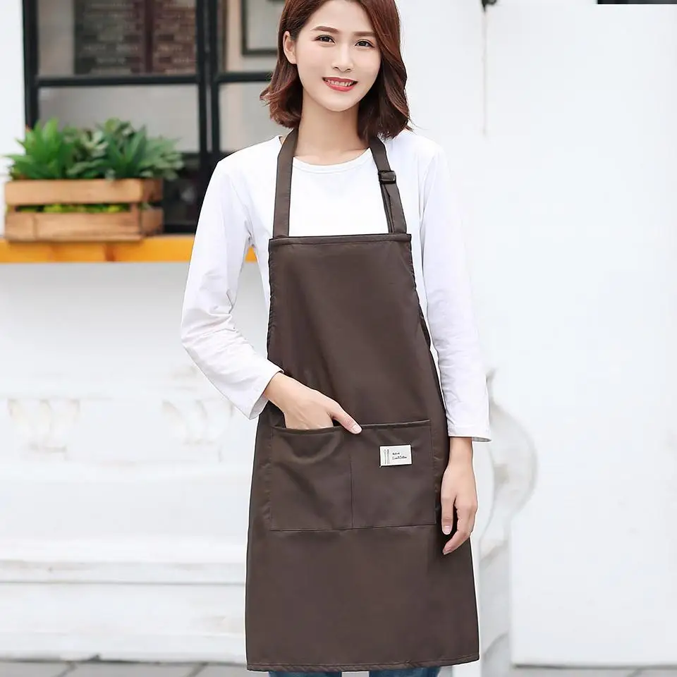 34  Women Kitchen Apron For Cooking Baking Barista Apron Pink Waitressing Aprons Ladys Pinafore Thicken Restaurant Apron