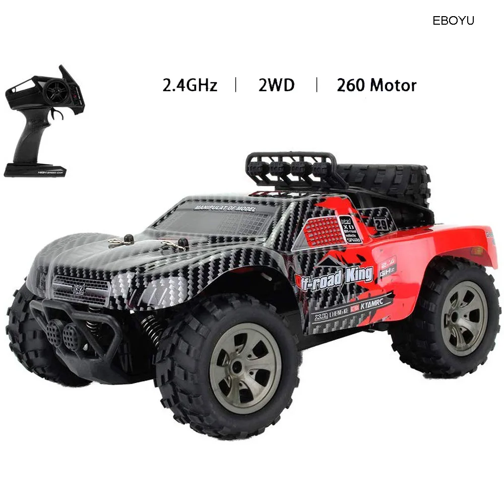 

EBOYU 1885B RC Car 2.4GHz 1/18 2WD Big Wheel Off-Road Remote Control Truck King RTR for Kids Beginners