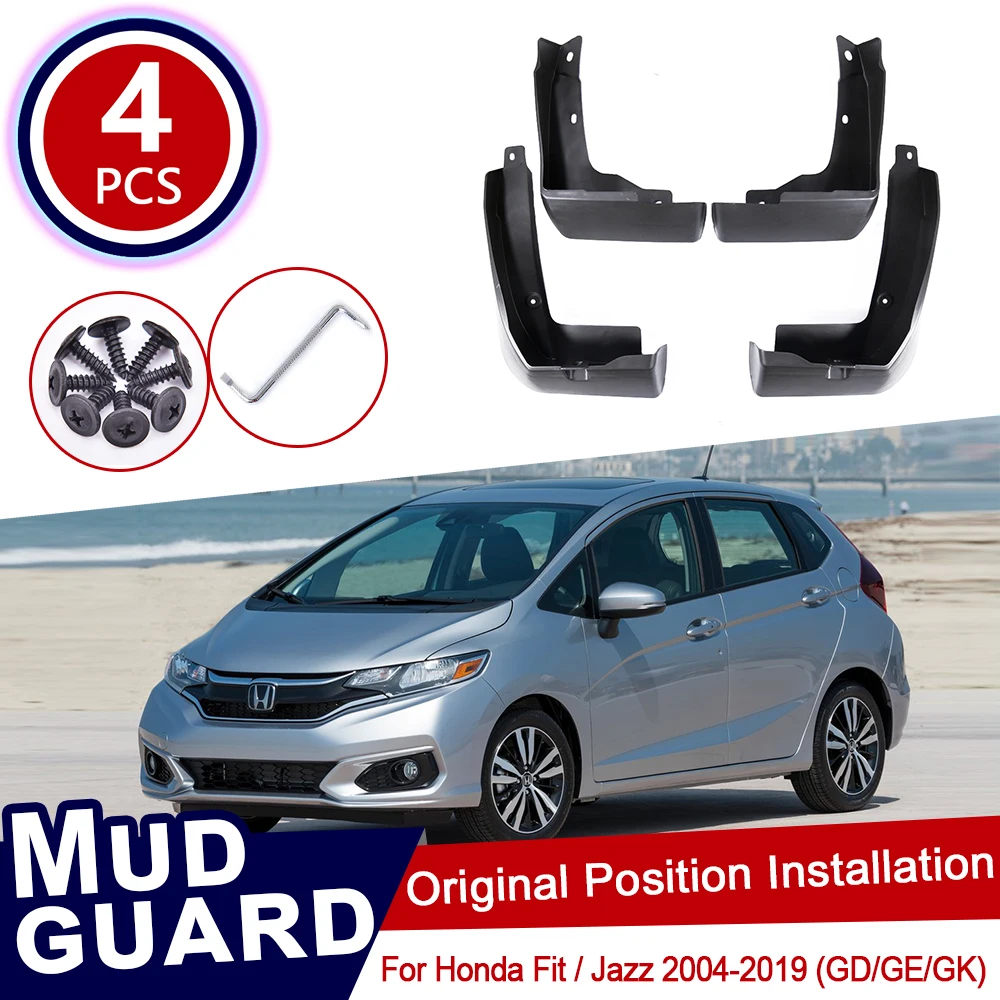 for Honda Fit Jazz GD GE GK 2004~2019 Car Mud Flaps Front Rear Mudguard Splash Guards Fender Mudflaps Flap 2014 2015 2016 2017