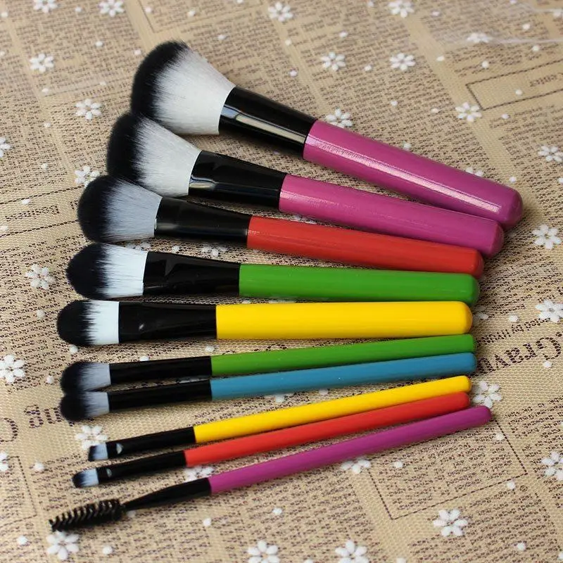 10 stks Cosmatic Make-up Kwasten Set Professionele Foundation Losse Power Blusher Oogschaduw Gezicht Poeder Blush Brush Tool Verkoop