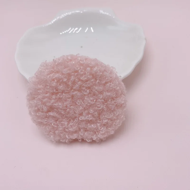 30 Stück/Los 5,5*5cm Plüsch Zweiseitig Samt Runde Katzenohren Gepolsterte Applikationen DIY Handgemachte Kinder Haarspangen Zubehör – Detail 1