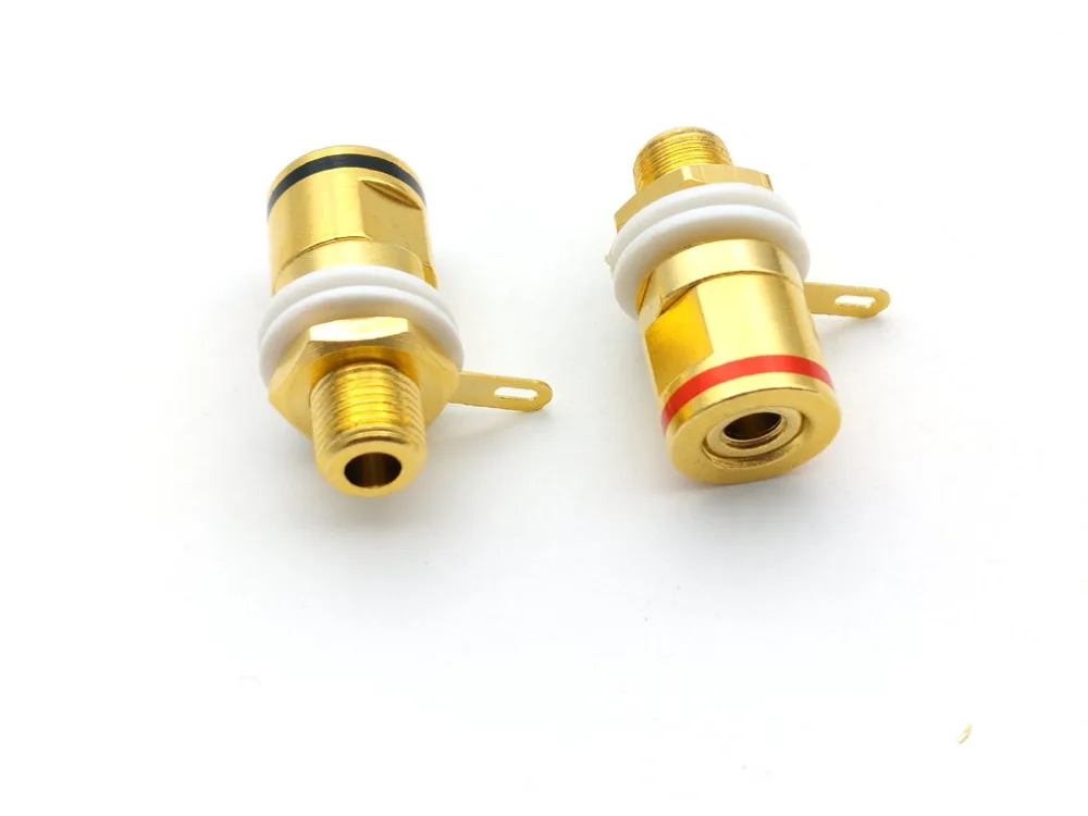 

4/20pcs copper Binding Post Plug Golden Speaker Amplifier Terminal Jack 4mm