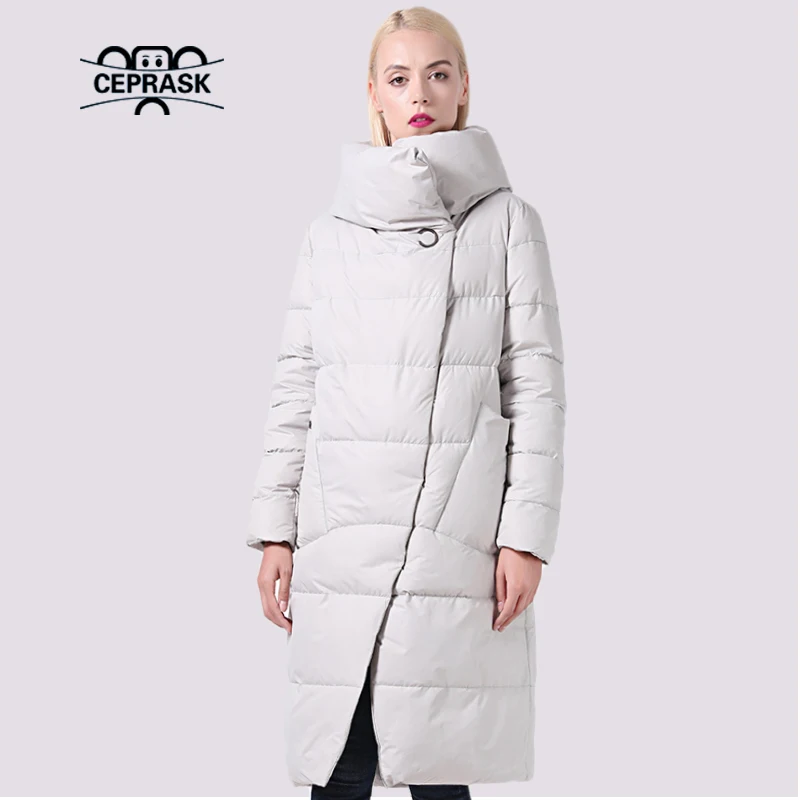 CEPRASK 2023 New Winter Jacket Women Parkas Windproof High Collar Coat Female Long Removable Warm Casual Quilted Outerwear