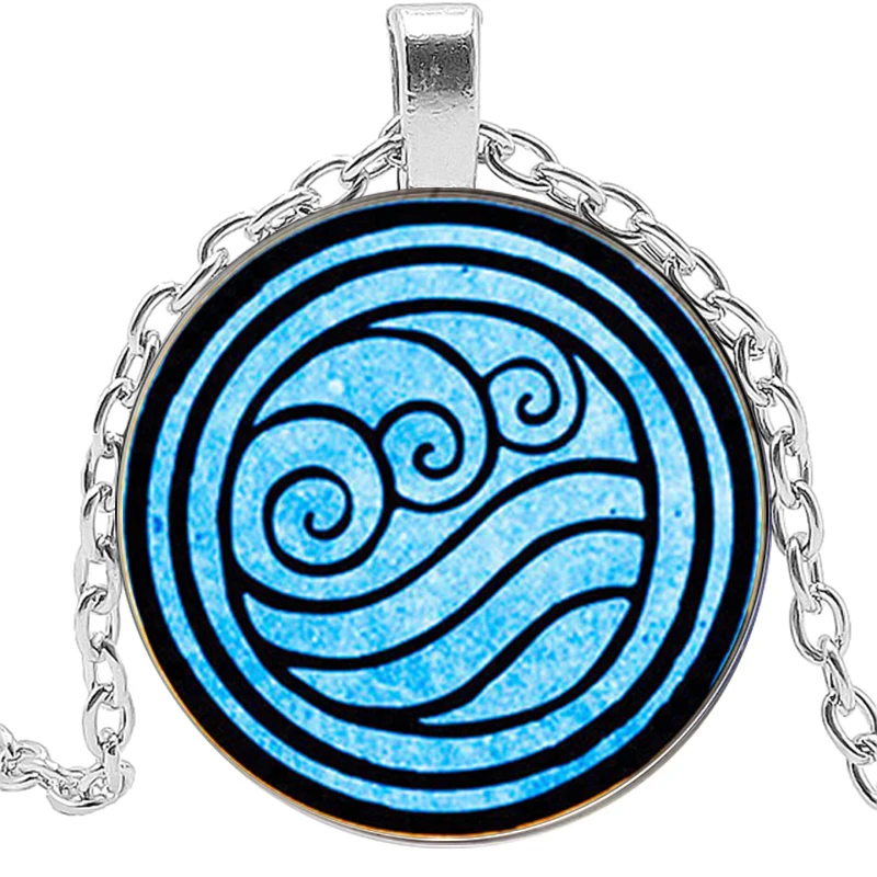 New Avatar The Last Airbender Necklace Kingdom Jewelry Aviation Nomad Fire And Water Tribe Pendant Glass Dome Necklace