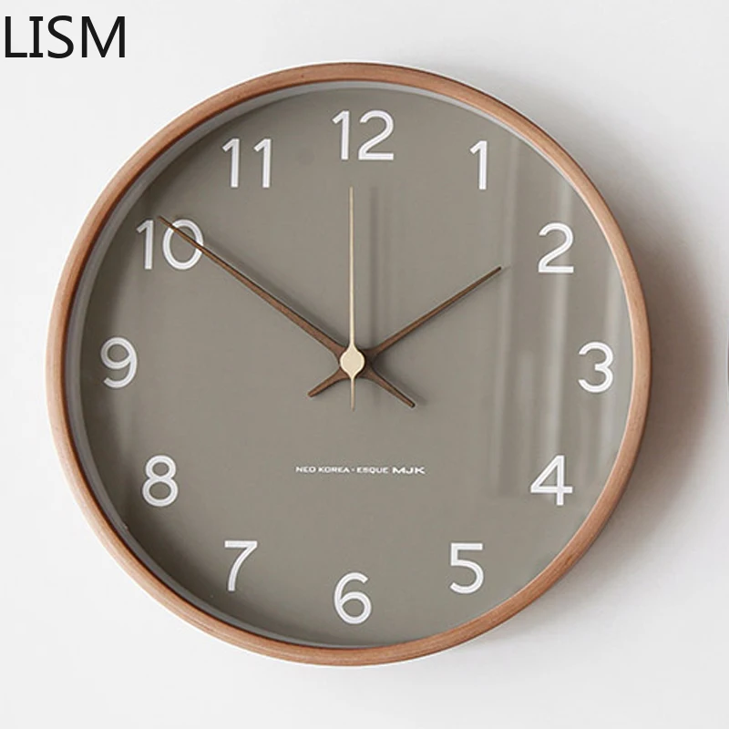 

Wall Clock Living Room Modern Design Nordic Solid Wood Wall Clock Simple Personality Creative Clock Bedroom Silent Quartz Clock
