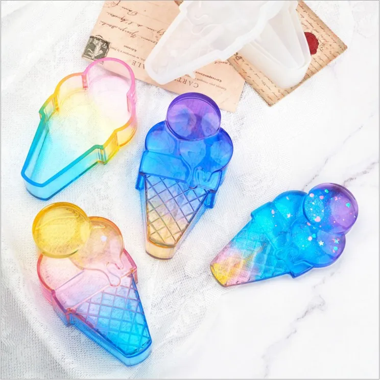 

DIY UV Resin Mold Ice Cream Shaped Storage Box Jewelry Accessories Jewelry Mold Epoxy Resin Moulds