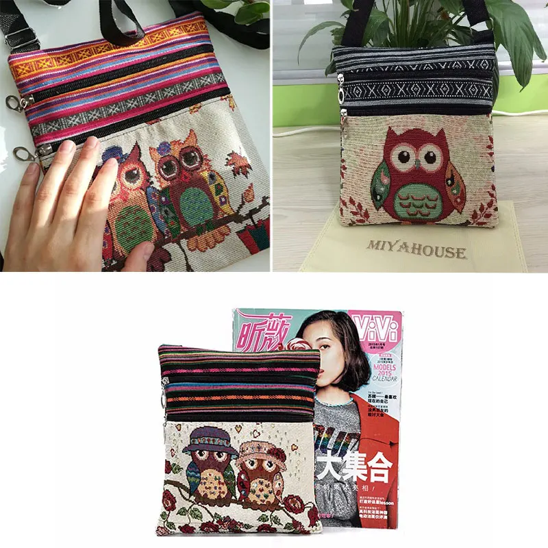 Small Shoulder Bag  Small Travel Bag  Girls  Travel Messenger  Bag Mini  Cute Owl  Cartoon Bag for Child Wholesale Lady