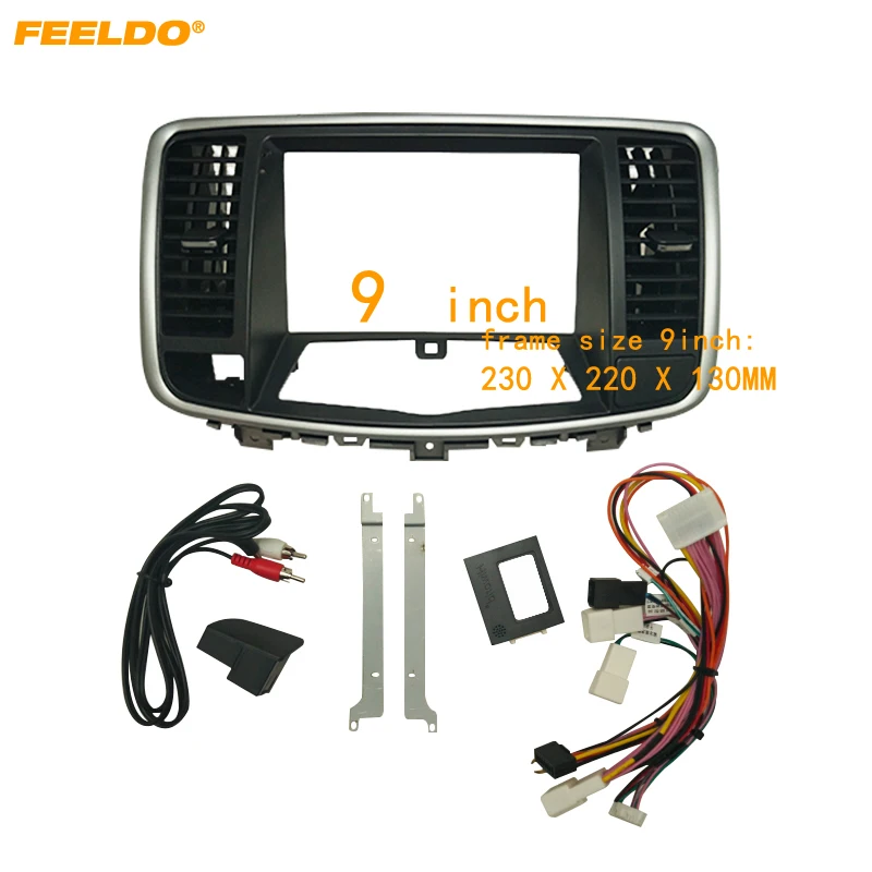 

FEELDO Car 2Din Fascia Frame Adapter & Audio Wiring Harness With Canbus Box For Nissan Teana 9" Big Screen Dash Panel Frame Kit