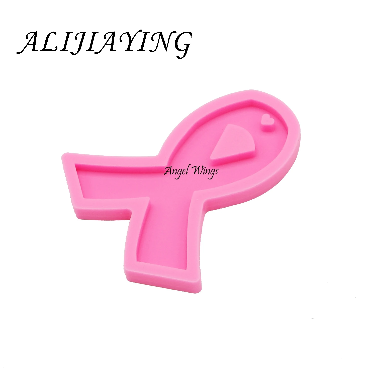 DIY Shining Cancer ribbon silicone mold Ribbon keychain mould Liquid silicone mold DIY resin molds for jewelry DY0107