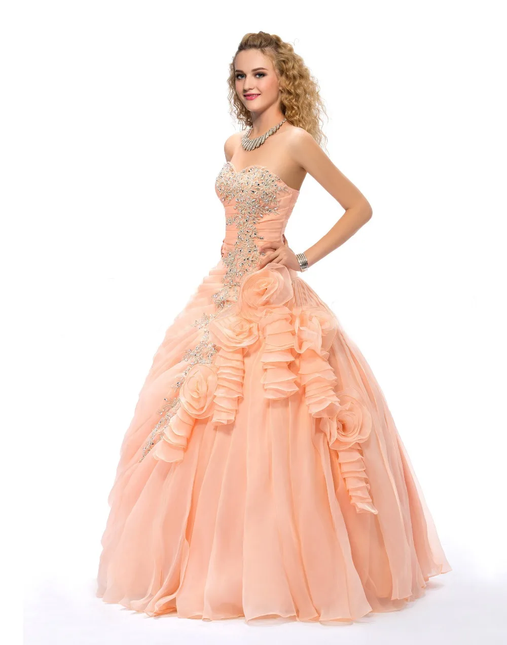 quinceanera ball gowns sweetheart princess crystal vestido de noiva organza fliwers party prom 2018 Mother of the Bride Dresses