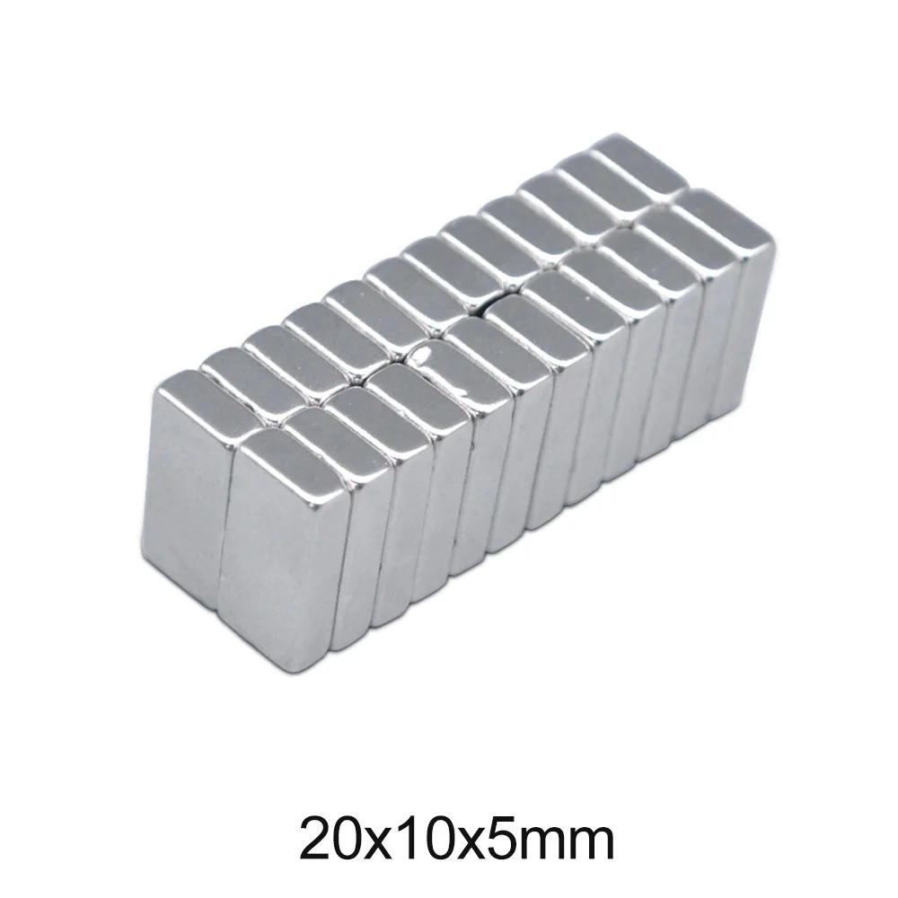 5~50pcs 20x10x5 mm Powerful Quadrate Magnetic Permanent Magnet 20x10x5mm Super Powerful magnet Neodymium Magnets 20*10*5 mm