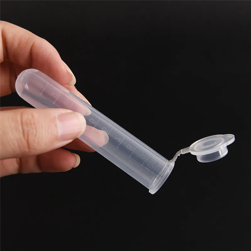 10pcs/set 10ML Micro Centrifuge Test Tube Clear Plastic Vial Container With Snap Cap Lid For Laboratory Sample Supply