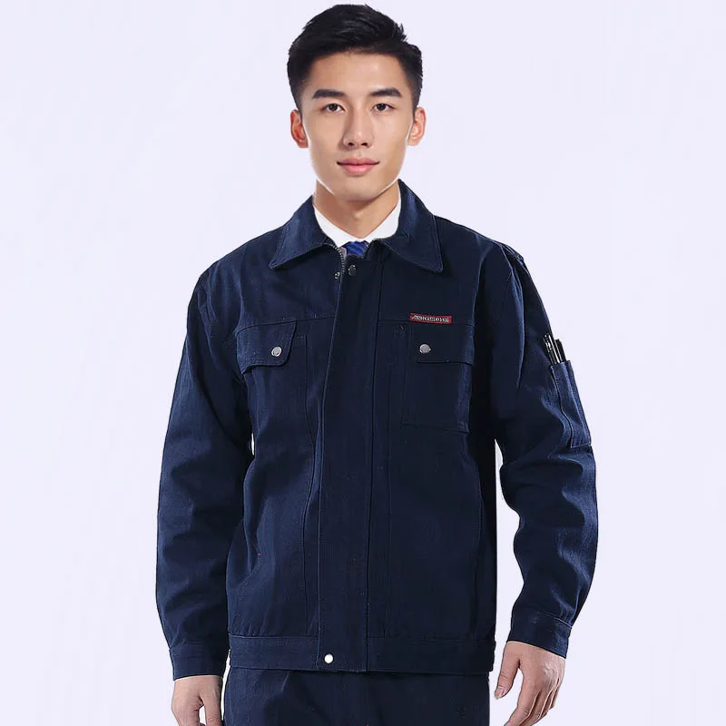 Thick Denim Work Suit Weld Men's Spring Autumn Wear-resistant Labor Insurance Reflective Strip Factory automobile ma Clothing 5X