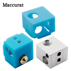 Extrusora de bloques calefactores E3D V5 j-head, bloque calefactado de aluminio HotEnd V5, funda de calcetín de silicona, piezas de impresora 3D, 16x16x12mm