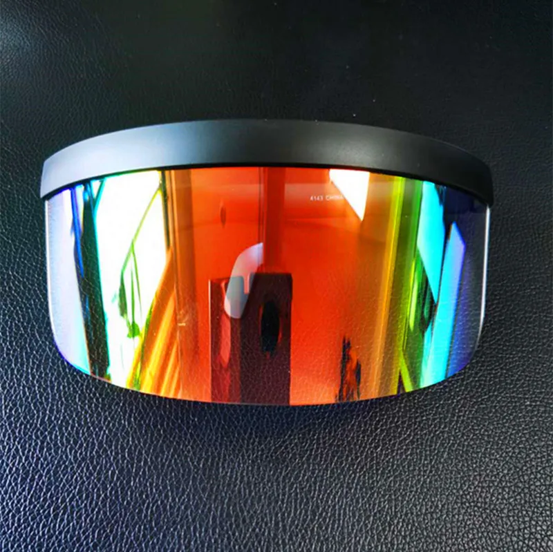 Shield Visor Sunglasses face shield Oversized Mirror Reflective Anti-peeping Retro Vintage Sunglasses Brand Rimless Eyewear