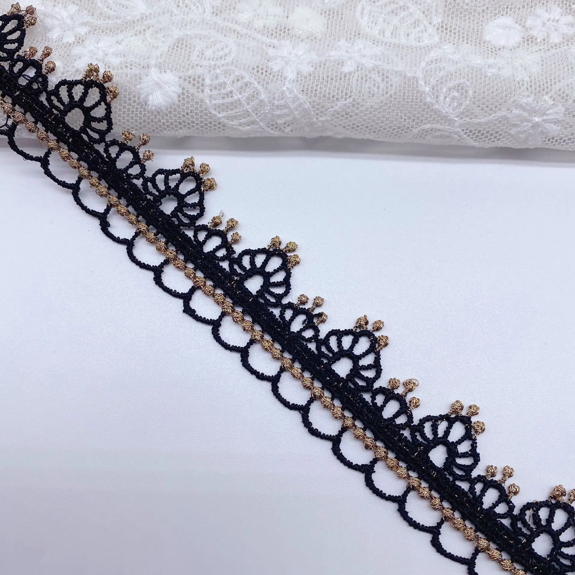 Fabric Mesh embroidery Ribbon Tulle Guipure Cord Wearable webbing Lace Sewing DIY Doll Cloth Lolita clothing accessories