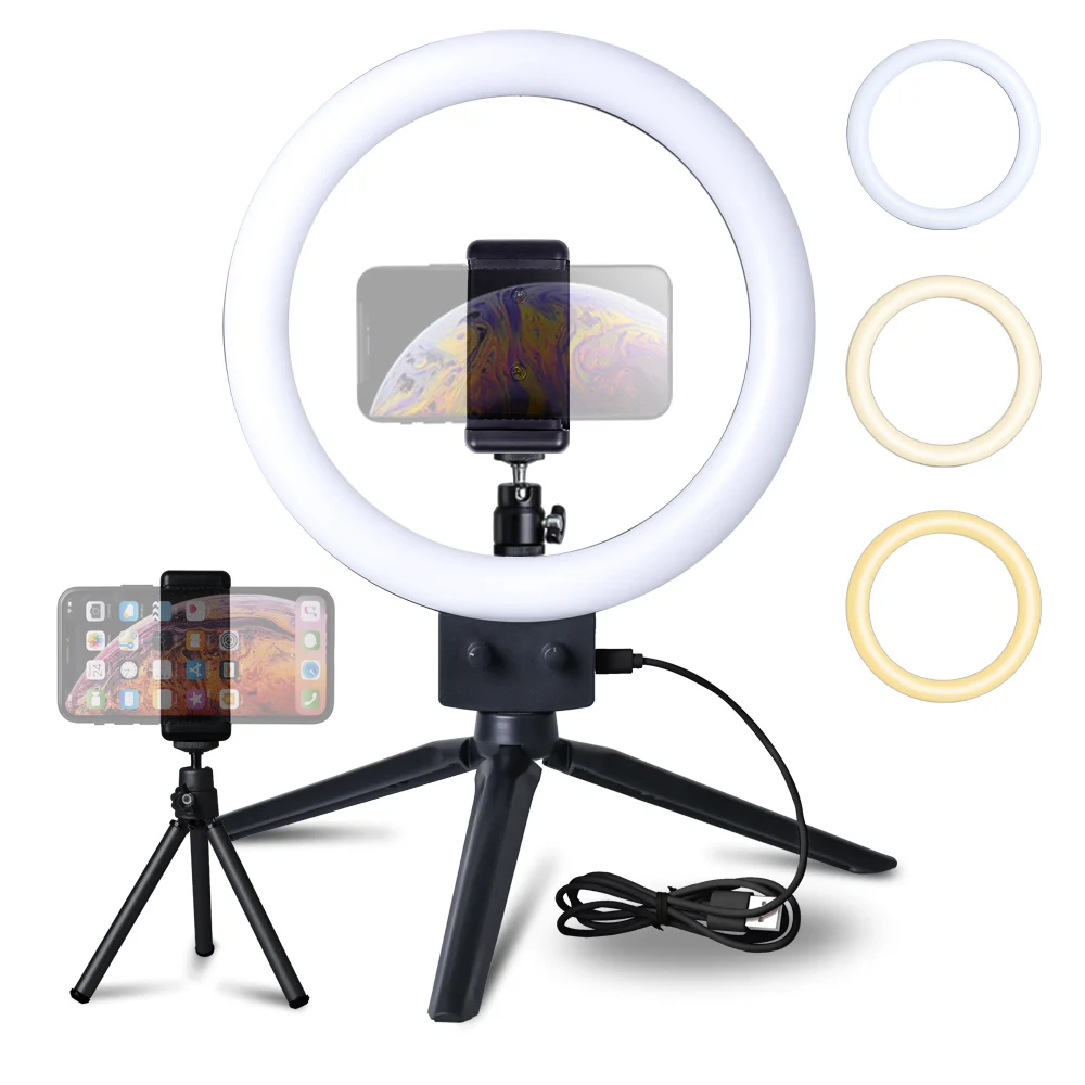 

9inch LED Ring Light with Stand Phone Holder, Selfie Ring Light With Extendable Tripod For Makeup Photography YouTube Video Vlog