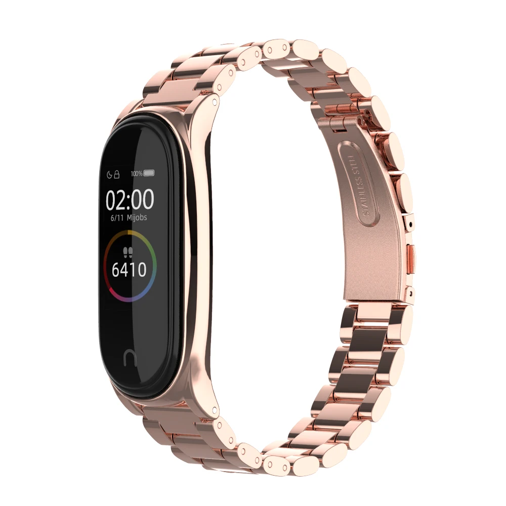 Для Mi Band 5 4 3 Металлический смарт-браслет для Mi Band 5, ремешок Opaska Bend 4, браслет для Xiaomi Correa Miband 3 NFC Global
