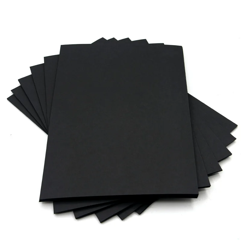 

Black Craft Paper Pure Wood Pulp Black Cardboard Paper DIY Upscale Children Handmade Copy Paper Sketch Paper Painting 80g 200g