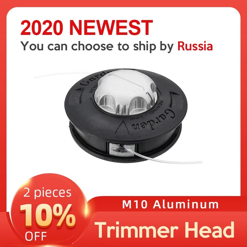 Universele M10 Aluminium Nylon Borstel Maaier Bump Spool Gras Trimmer 2 Lijnen Cutter Hoofd Draad Line String Saw Gras Borstel maaier