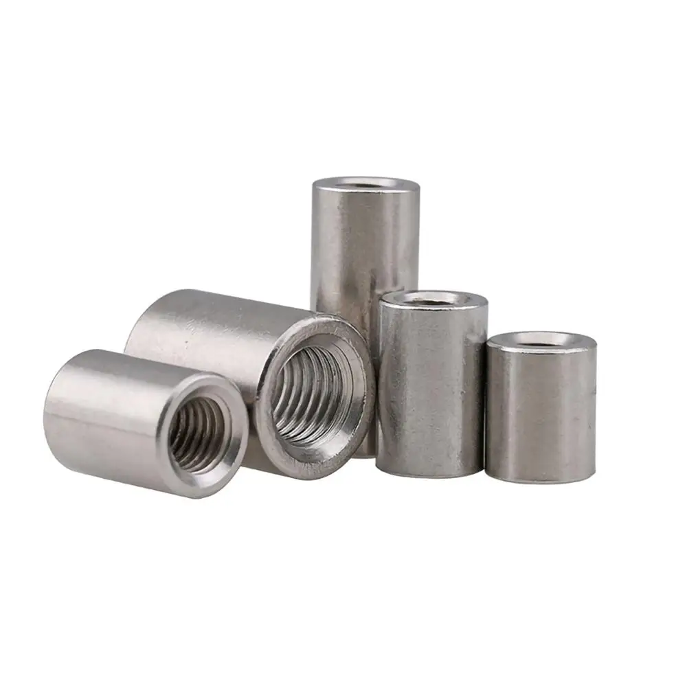 Round Coupling Nuts M3 M4 M5 M6 M8 M10 M12 M14 M16 304 Stainless Steel Extend Long Round Coupling Nut Connection Thread Nut