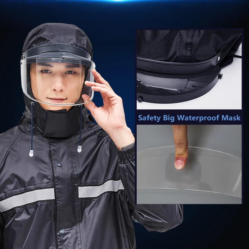 QIAN Cycling Raincoats Motorcycle Women/Men Suit Rain Coat Pants Police Poncho Waterproof Rain Jacket Men Protective Rain Gear